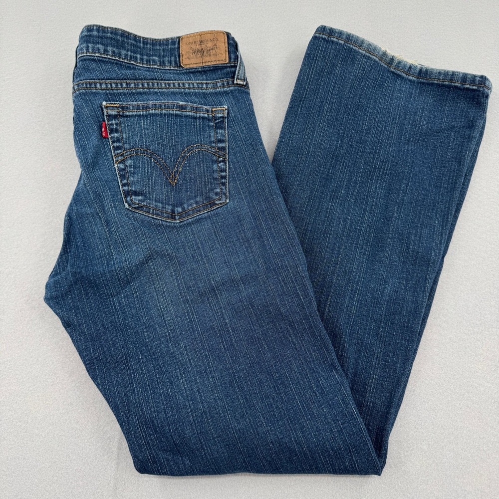 Vintage Levis 545 Low Boot‎ Cut Jeans Womens 10M Medium Wash Blue Stretch Denim